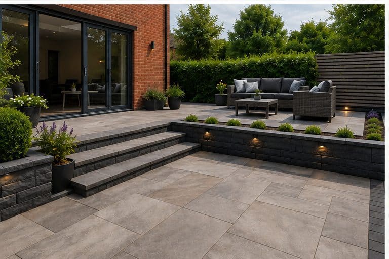 Modern patio landscaping 